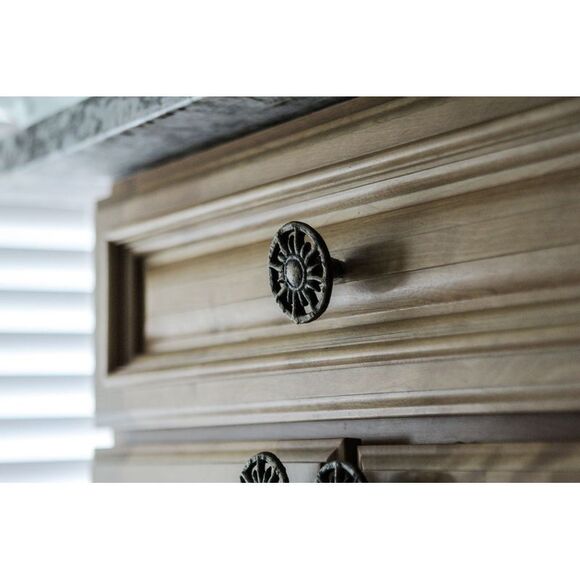 Set of 6 Antique Golden Sun Cast Iron Drawer Pulls Cabinet Knob Home Decor - Picture 7 of 10